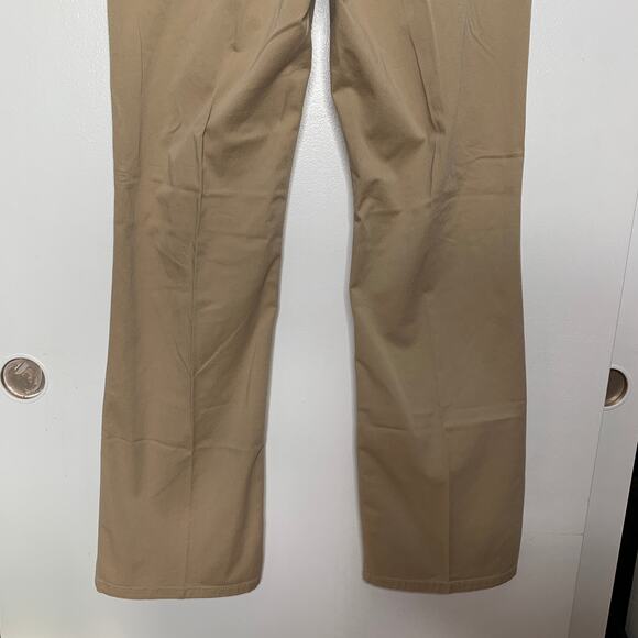 Medium Tall LL Bean women's tan khaki high rise classic fit straight leg pants 8 - Picture 6 of 8
